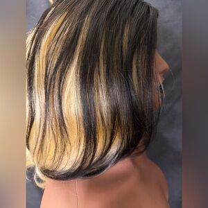 Stylish Black and Blonde Women's Lace Front